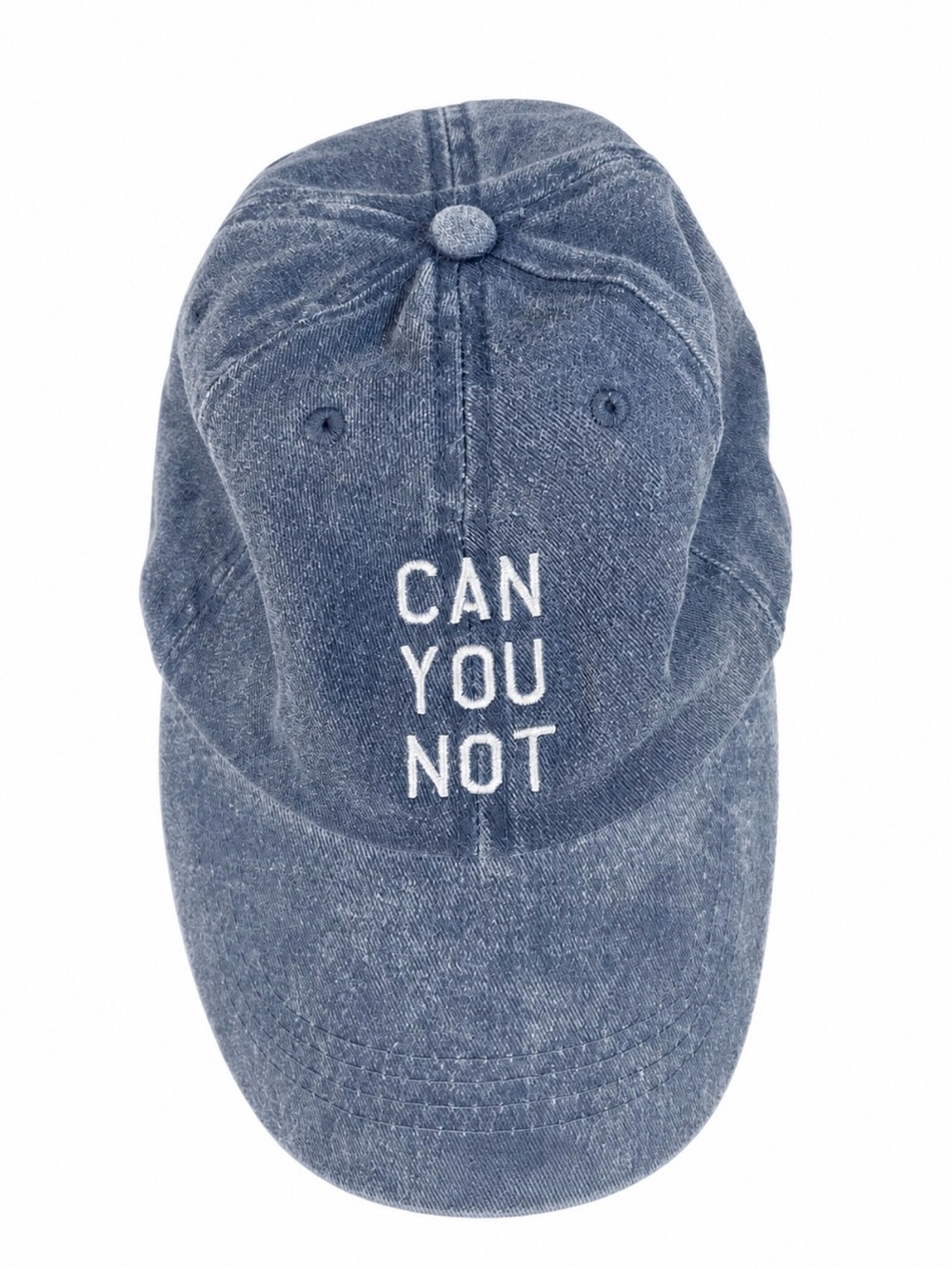 Embroidered 'CAN YOU NOT' Denim-Effect Baseball Cap Adjustable Dad Hat Casual